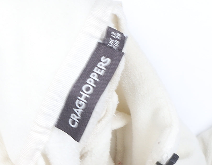 Craghoppers Women Ivory Fleece Pullover Sweatshirt UK 12 1/2 Zip Outdoor
