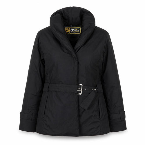 Missy by Ricco Toscani Womens Black Belted Mid-Length Jacket Size S