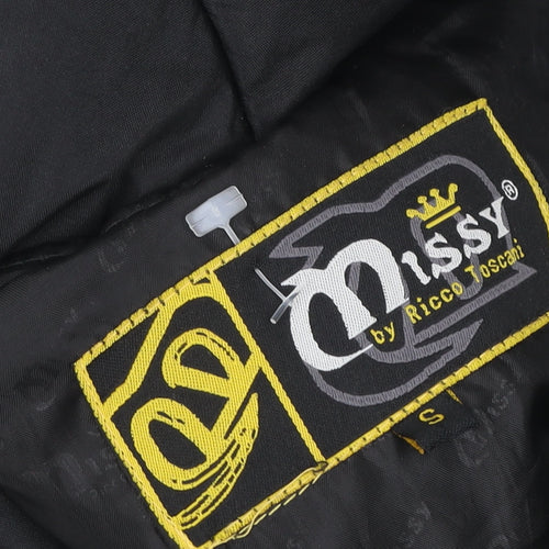 Missy by Ricco Toscani Womens Black Belted Mid-Length Jacket Size S