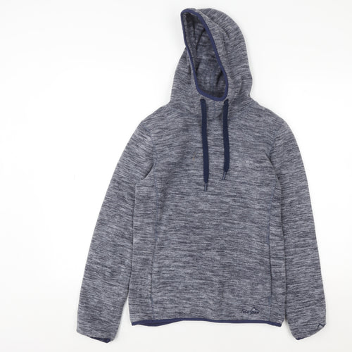 Peter Storm Womens Blue Pullover Hoodie Size 8 Fleece Lined Outdoor Top
