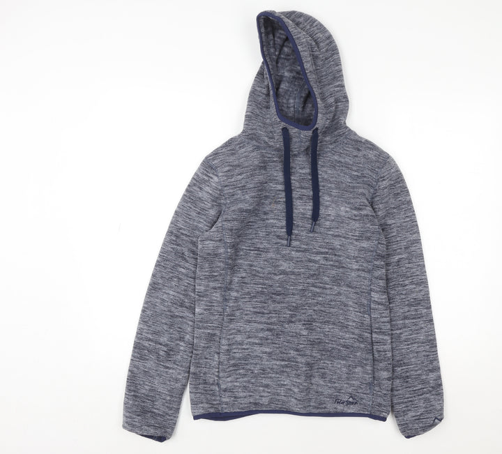 Peter Storm Womens Blue Pullover Hoodie Size 8 Fleece Lined Outdoor Top