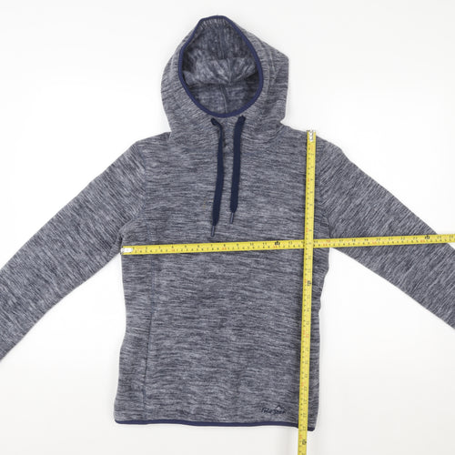 Peter Storm Womens Blue Pullover Hoodie Size 8 Fleece Lined Outdoor Top