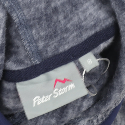 Peter Storm Womens Blue Pullover Hoodie Size 8 Fleece Lined Outdoor Top