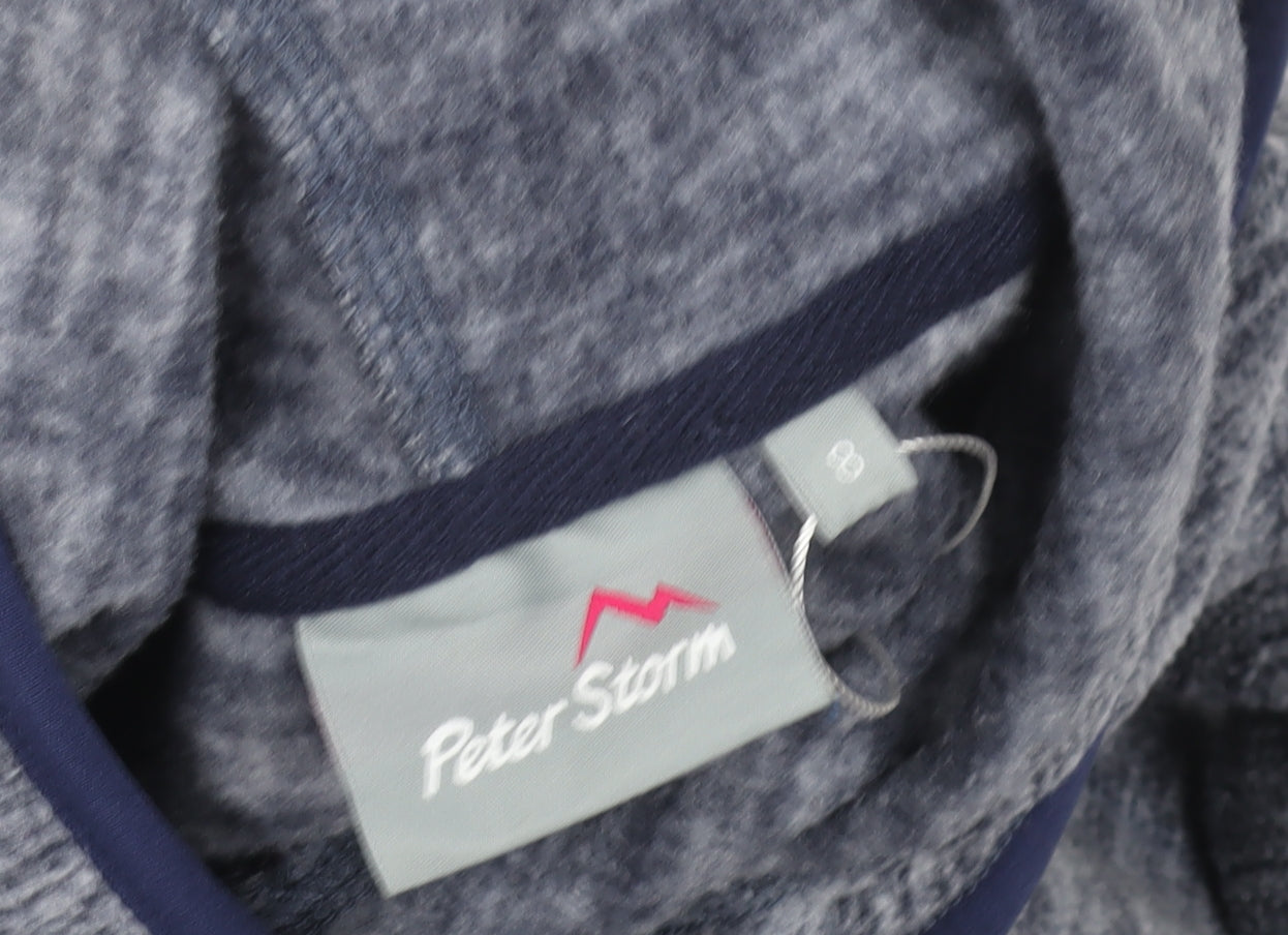 Peter Storm Womens Blue Pullover Hoodie Size 8 Fleece Lined Outdoor Top