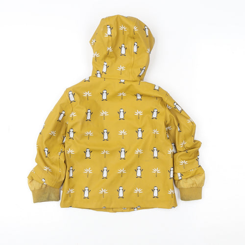 Fresk Unisex Baby Yellow Penguin Print Hooded Waterproof Rain Jacket 18-24M