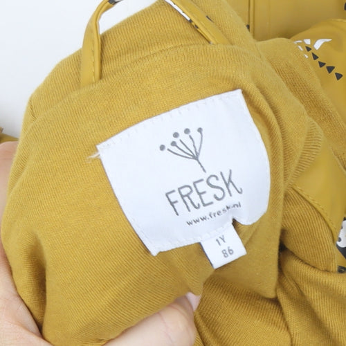 Fresk Unisex Baby Yellow Penguin Print Hooded Waterproof Rain Jacket 18-24M