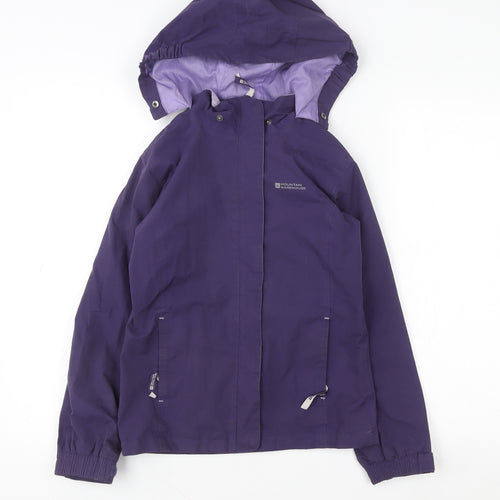 Mountain Warehouse Teens Purple Waterproof Hooded Rain Jacket Size 8