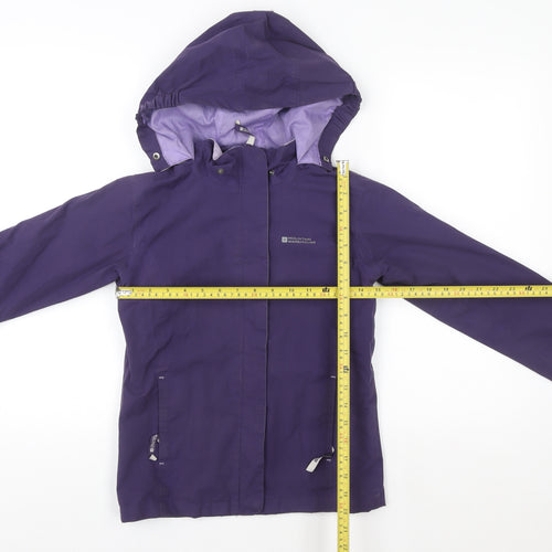 Mountain Warehouse Teens Purple Waterproof Hooded Rain Jacket Size 8