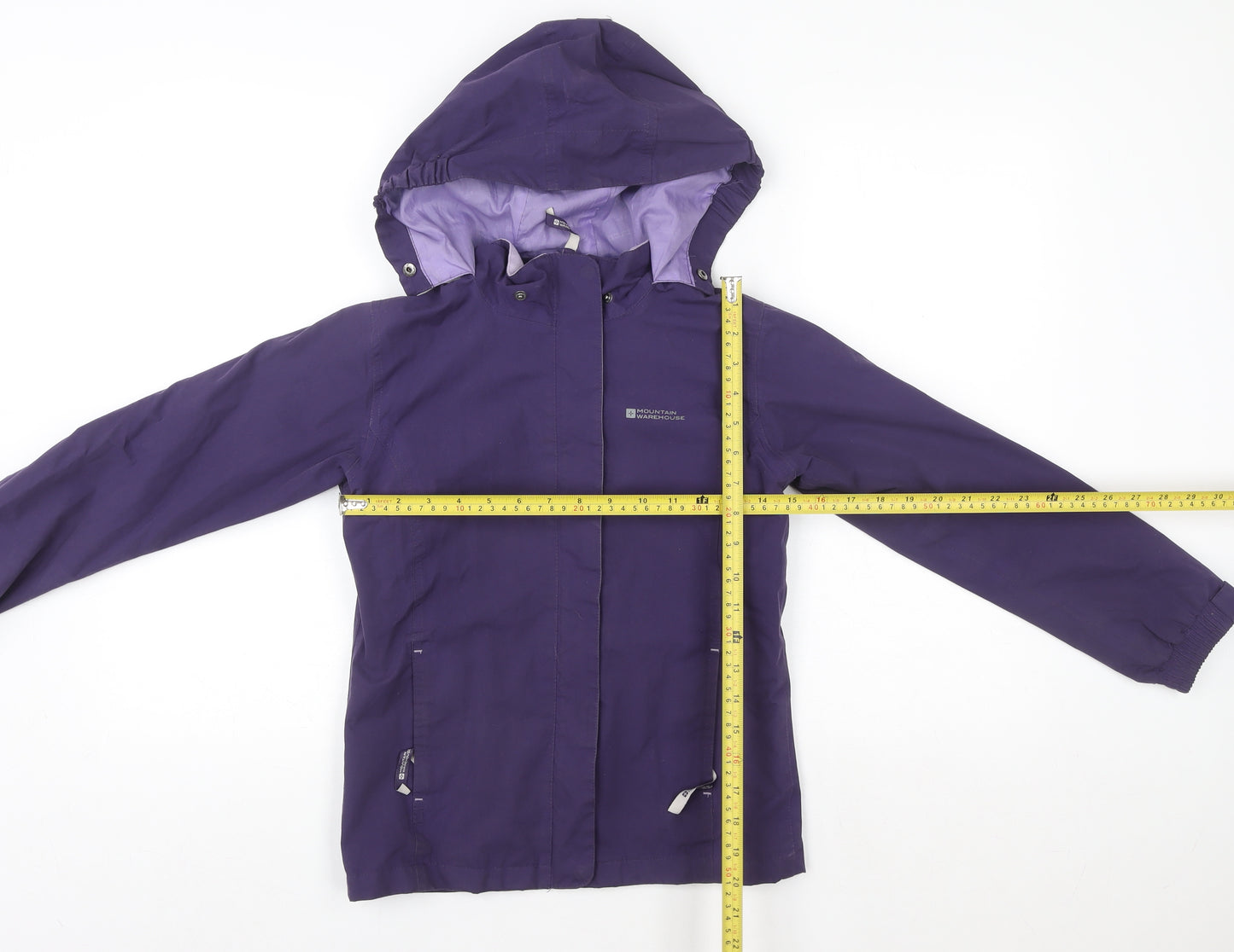 Mountain Warehouse Teens Purple Waterproof Hooded Rain Jacket Size 8