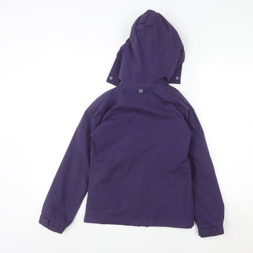 Mountain Warehouse Teens Purple Waterproof Hooded Rain Jacket Size 8