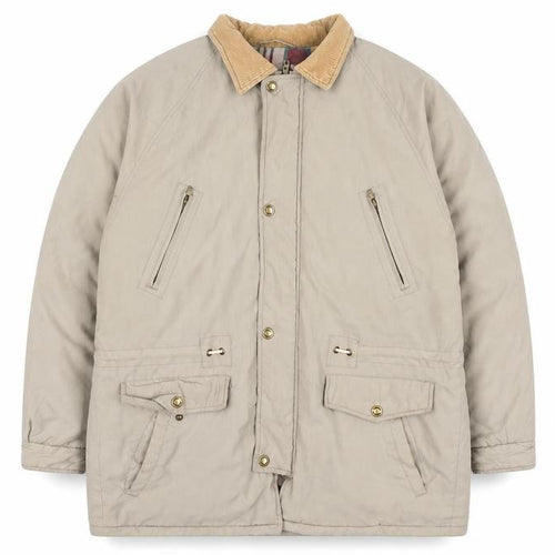 Weather Watcher Men's Beige L Parka Jacket Cord Collar Outdoor