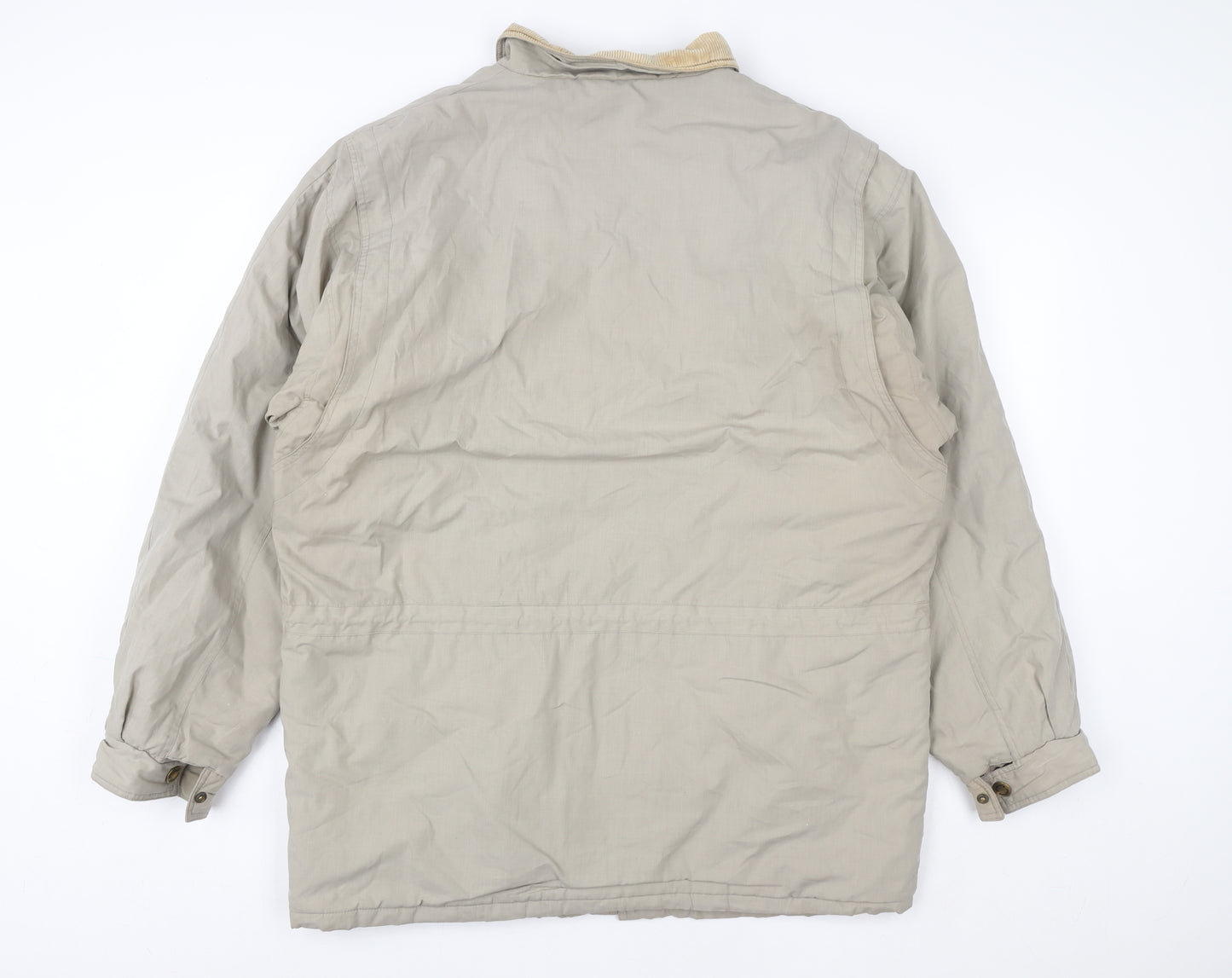 Weather Watcher Men's Beige L Parka Jacket Cord Collar Outdoor