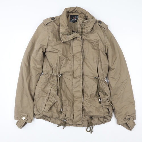 O&S Paris Women's Beige Cotton Blend Parka Jacket M