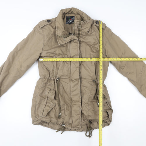 O&S Paris Women's Beige Cotton Blend Parka Jacket M