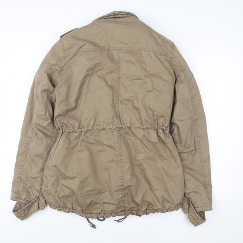 O&S Paris Women's Beige Cotton Blend Parka Jacket M