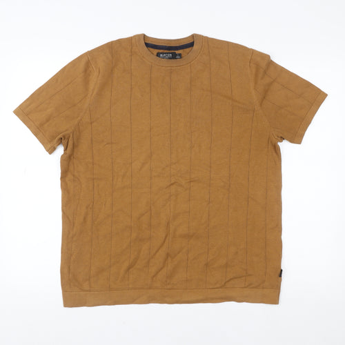Burton Menswear Brown Crew Neck Cotton Knit Men's L T-Shirt