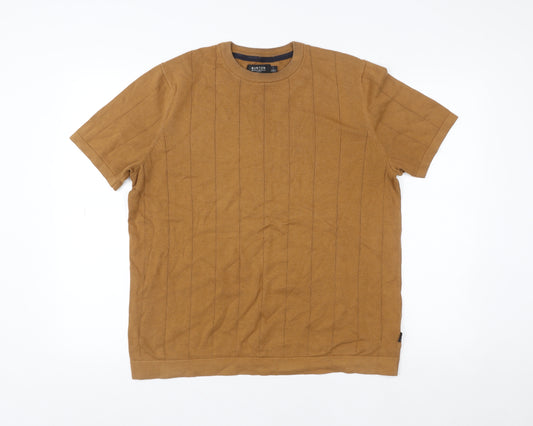 Burton Menswear Brown Crew Neck Cotton Knit Men's L T-Shirt