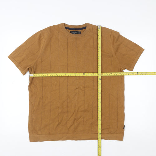 Burton Menswear Brown Crew Neck Cotton Knit Men's L T-Shirt