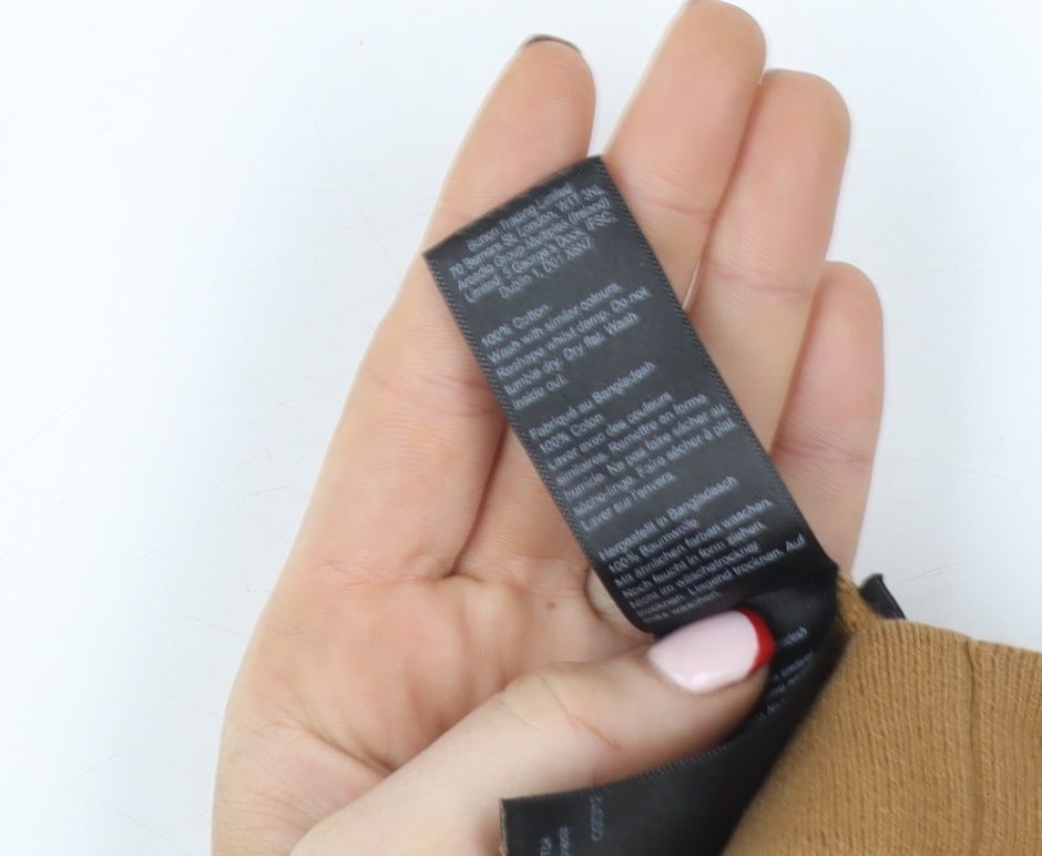 Burton Menswear Brown Crew Neck Cotton Knit Men's L T-Shirt