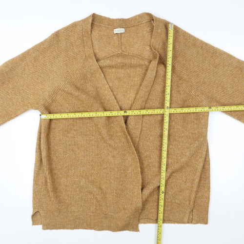 Monsoon Women’s Brown Knit Coatigan XL Relaxed Fit Open Front