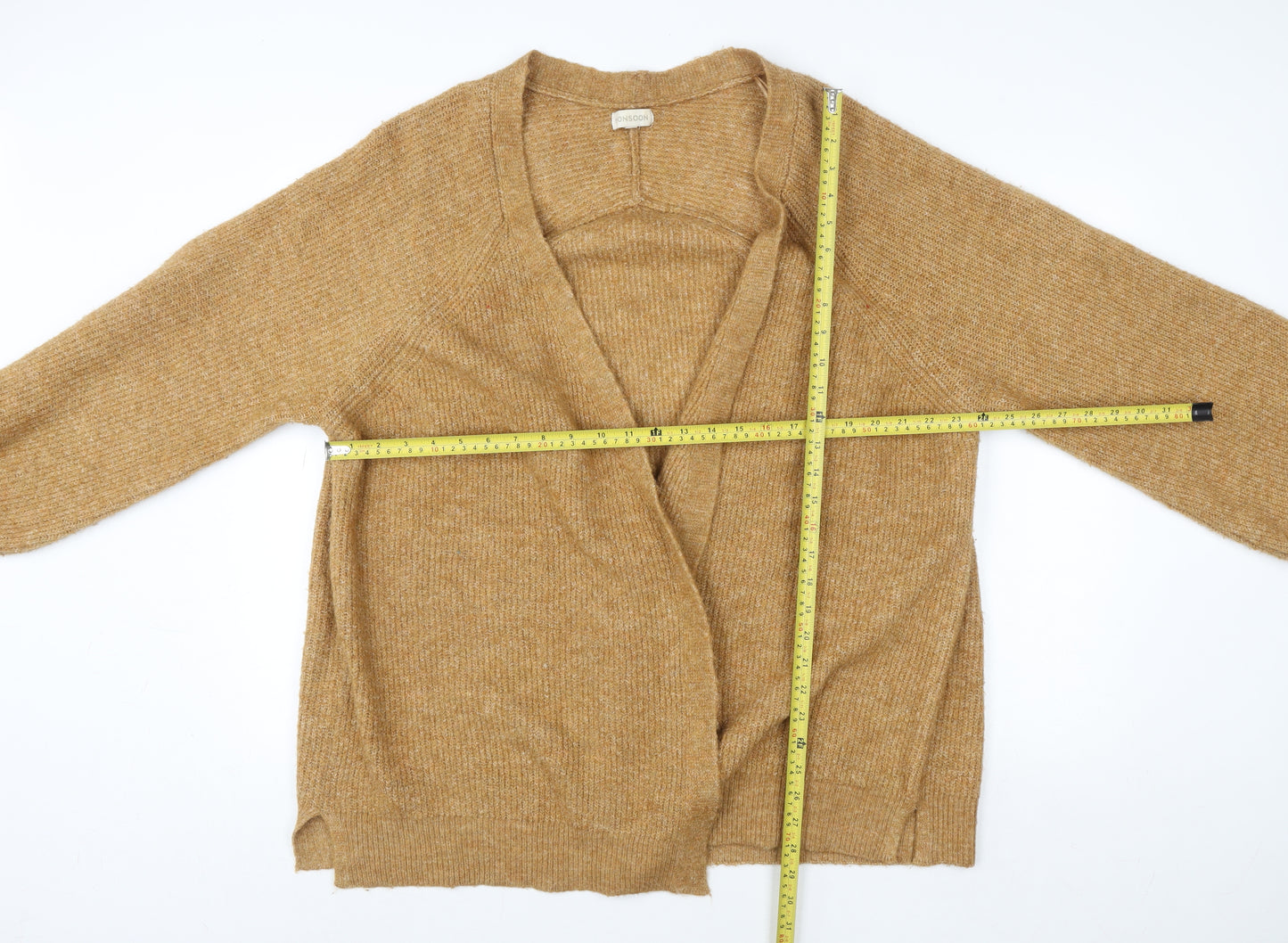 Monsoon Women’s Brown Knit Coatigan XL Relaxed Fit Open Front