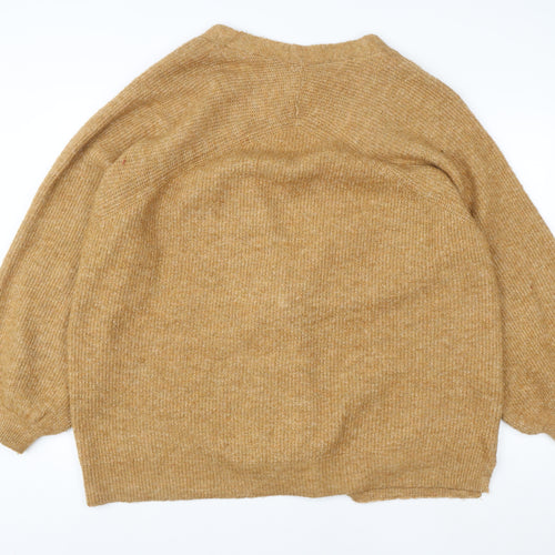 Monsoon Women’s Brown Knit Coatigan XL Relaxed Fit Open Front