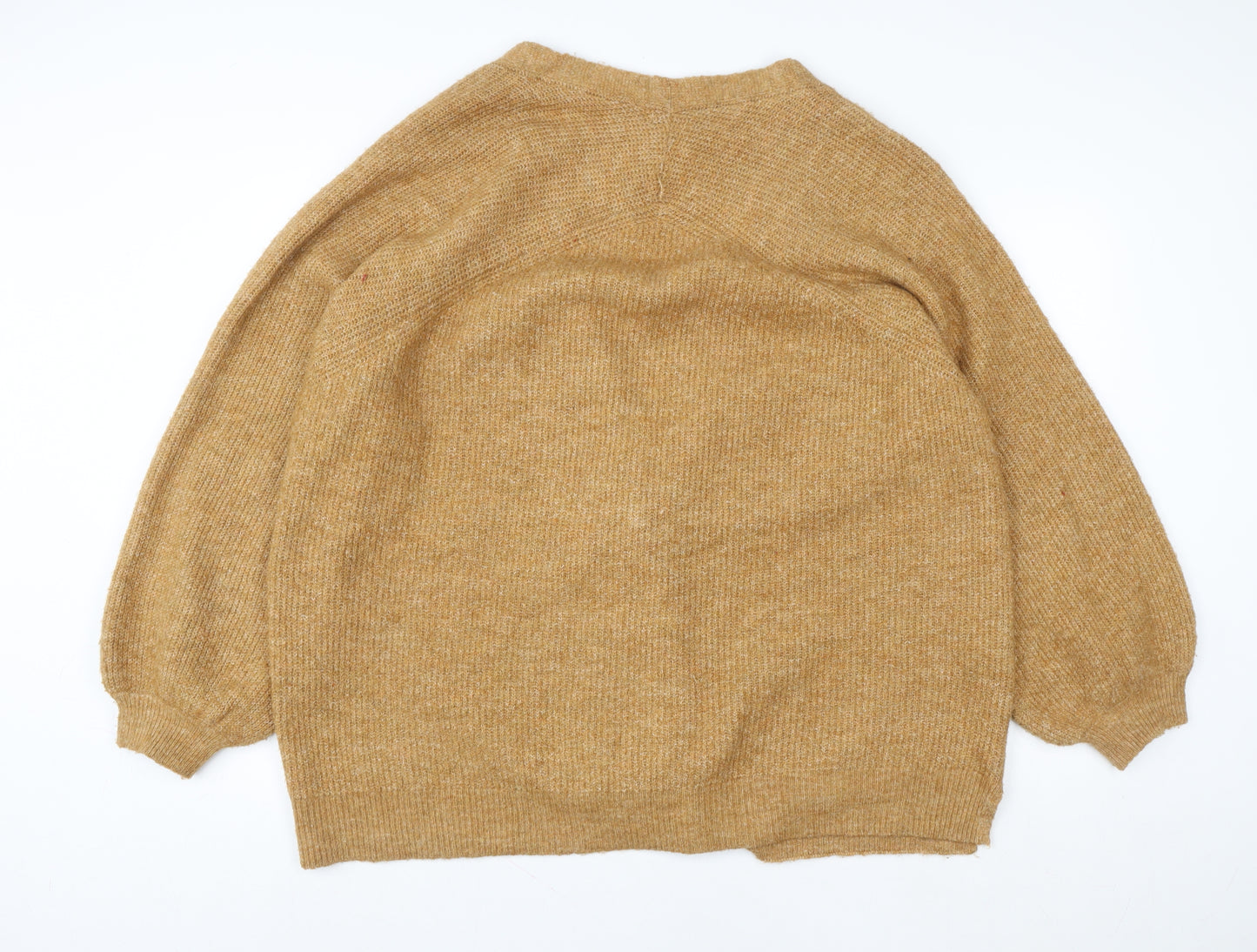 Monsoon Women’s Brown Knit Coatigan XL Relaxed Fit Open Front