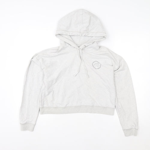 Jack Wills Women’s Grey Pullover Hoodie Size 10 Logo Print Casual