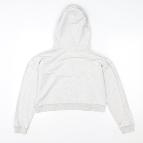 Jack Wills Women’s Grey Pullover Hoodie Size 10 Logo Print Casual