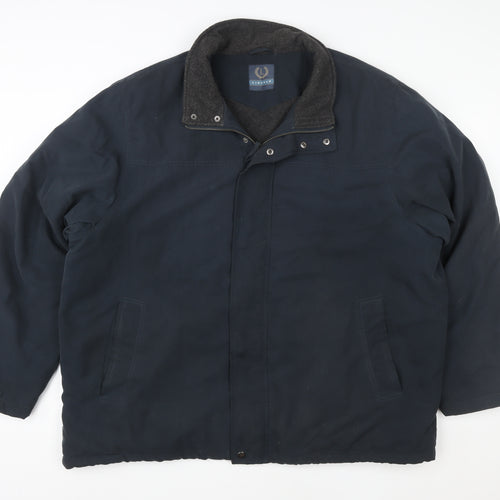 Lincoln Mens Blue 2XL Winter Lined Zip Button Softshell Jacket
