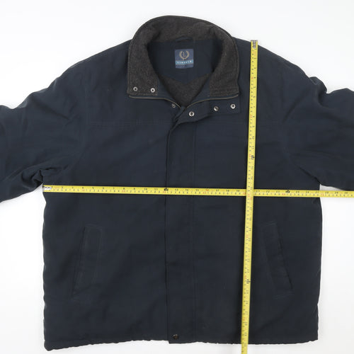 Lincoln Mens Blue 2XL Winter Lined Zip Button Softshell Jacket