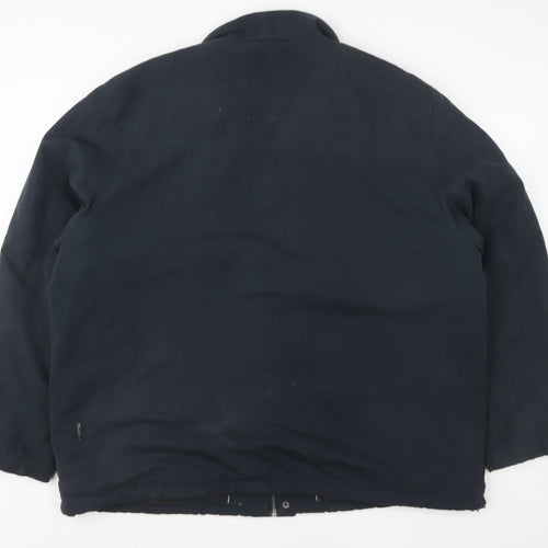 Lincoln Mens Blue 2XL Winter Lined Zip Button Softshell Jacket