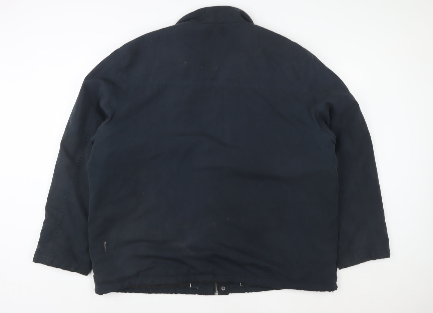 Lincoln Mens Blue 2XL Winter Lined Zip Button Softshell Jacket