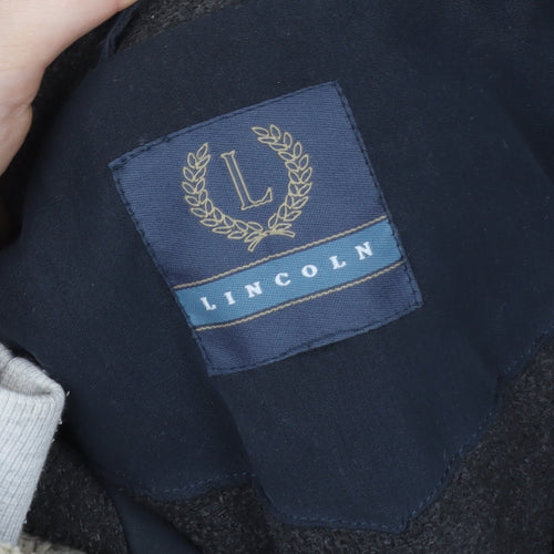 Lincoln Mens Blue 2XL Winter Lined Zip Button Softshell Jacket