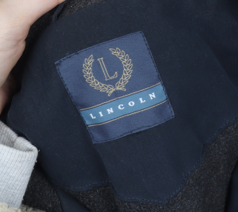 Lincoln Mens Blue 2XL Winter Lined Zip Button Softshell Jacket