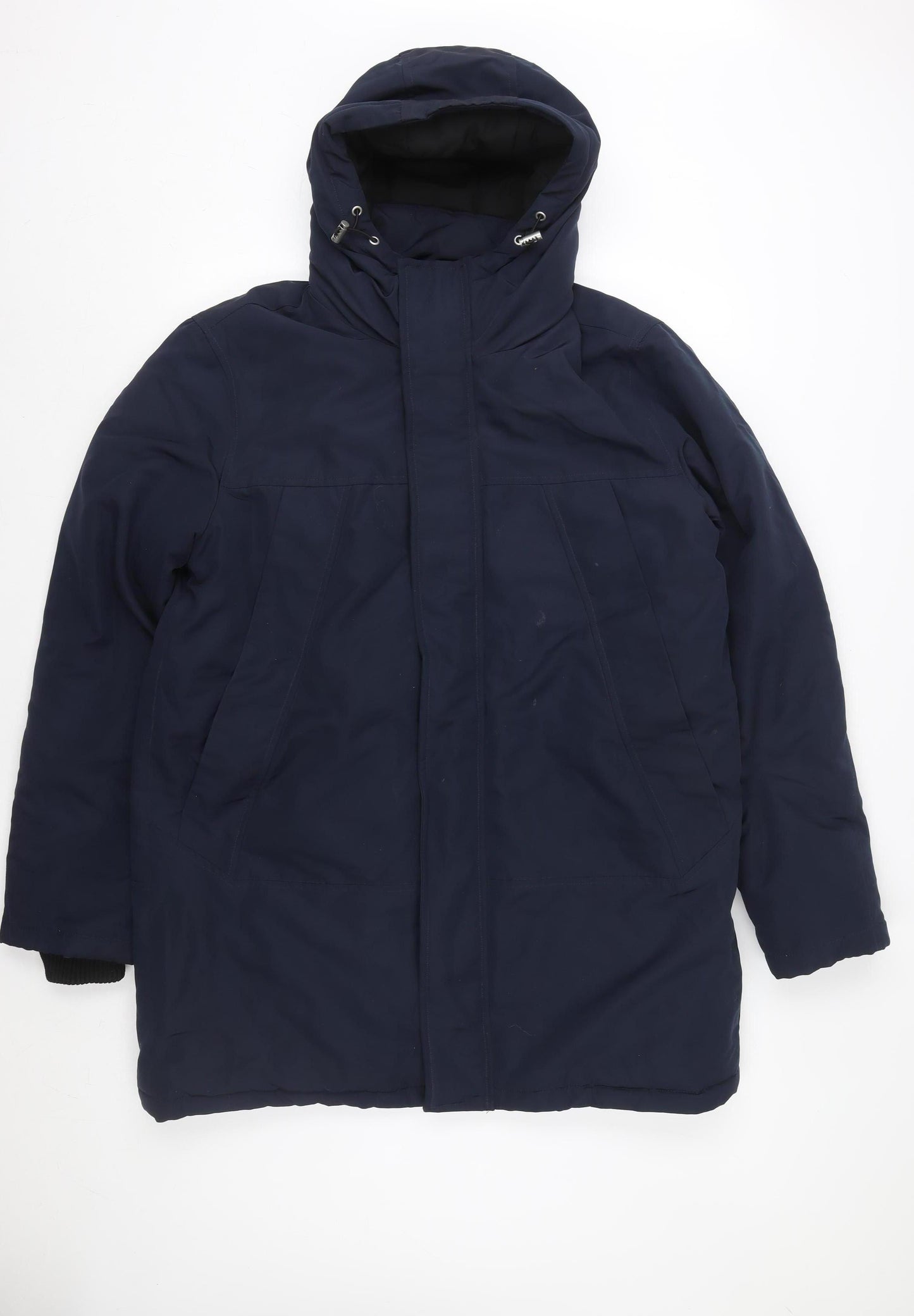 Primark Women's Blue Hooded Parka Jacket M Thermal Shower Resistant