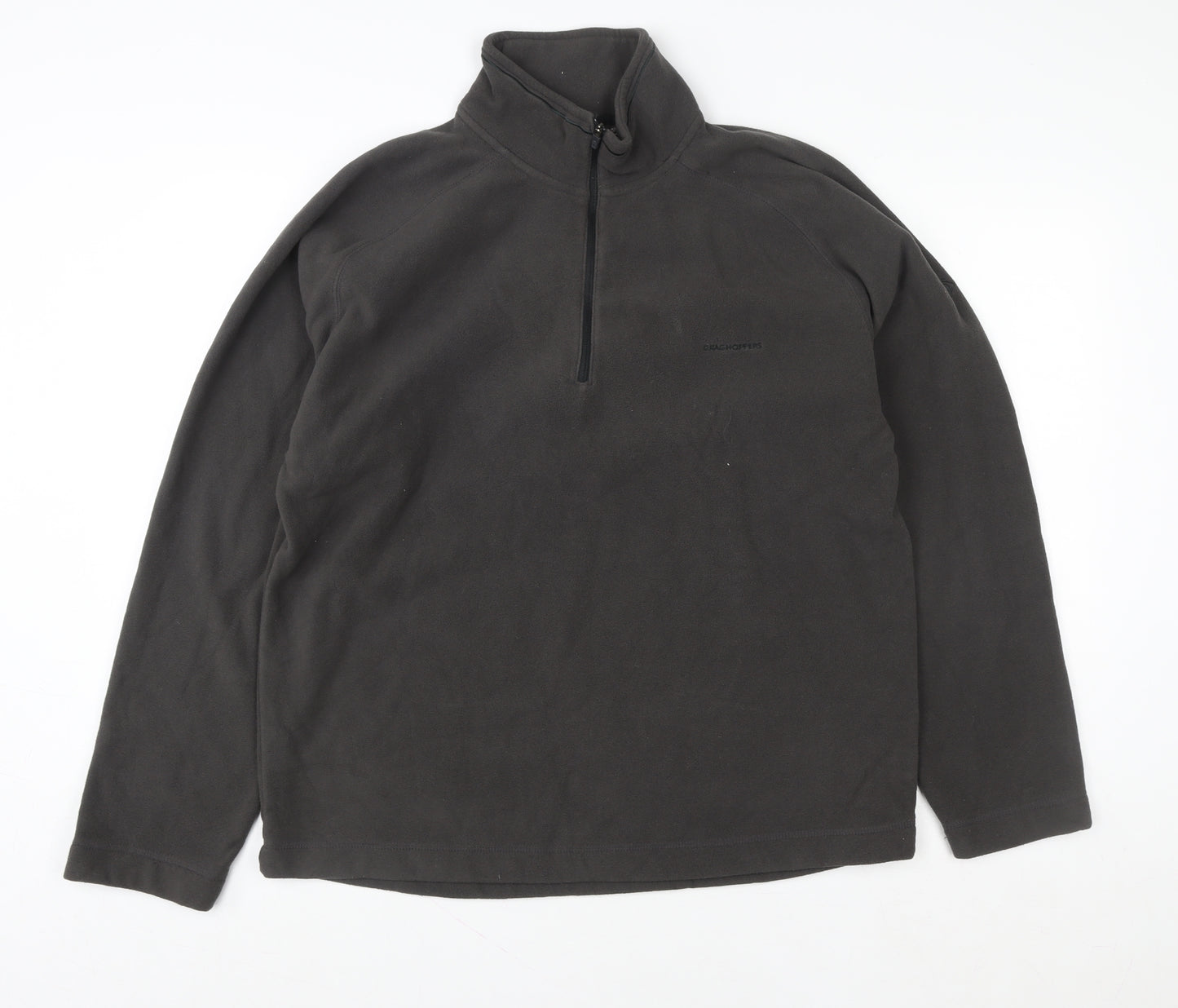 Craghoppers Women Black 1/4 Zip Fleece Sweatshirt Size L Polyester