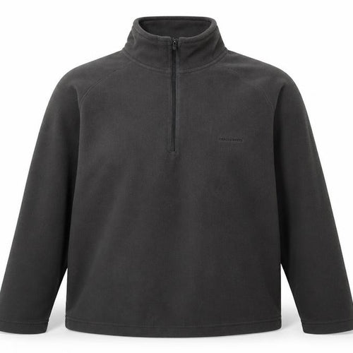Craghoppers Women Black 1/4 Zip Fleece Sweatshirt Size L Polyester