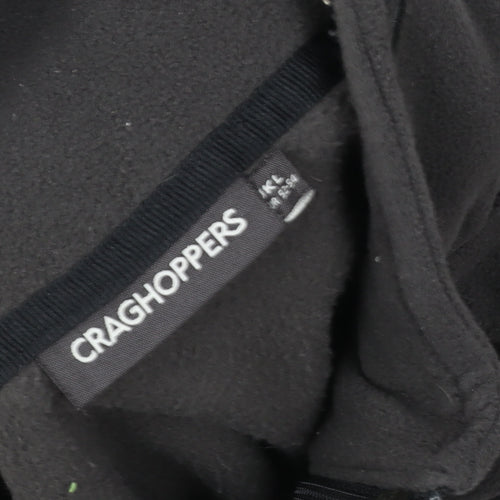 Craghoppers Women Black 1/4 Zip Fleece Sweatshirt Size L Polyester