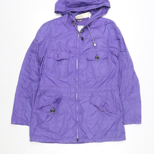 Steilmann Women's Purple Hooded Anorak Jacket Size S Polyester Blend
