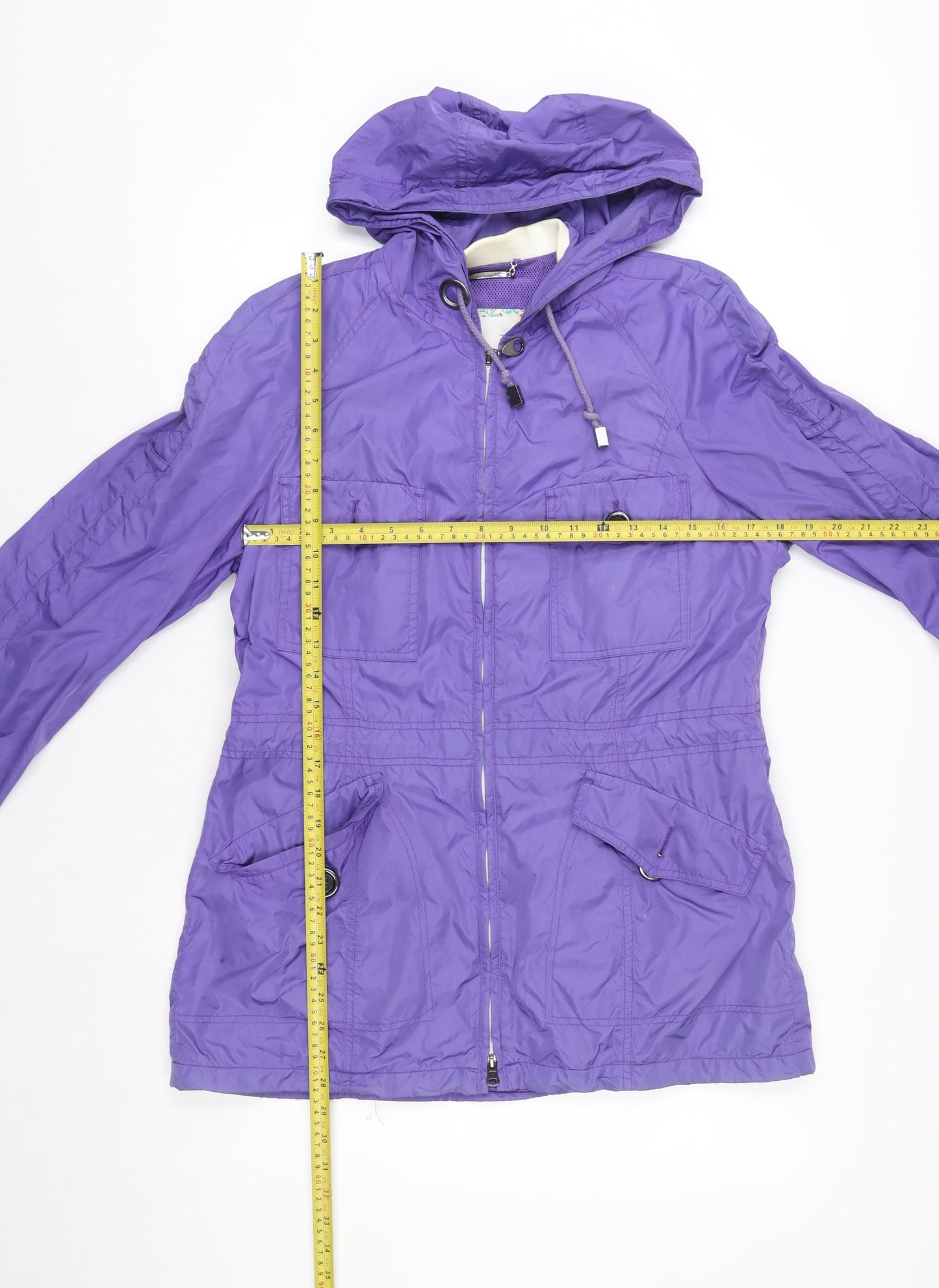 Steilmann Women's Purple Hooded Anorak Jacket Size S Polyester Blend