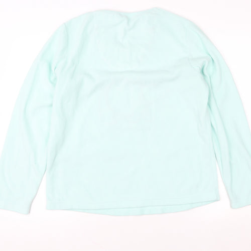 Tu Women Blue Fleece Polar Bear Christmas Long Sleeve Pyjama Top Size 14