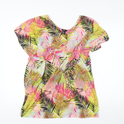 H&M Women's Multicoloured Tropical Tunic Blouse XS