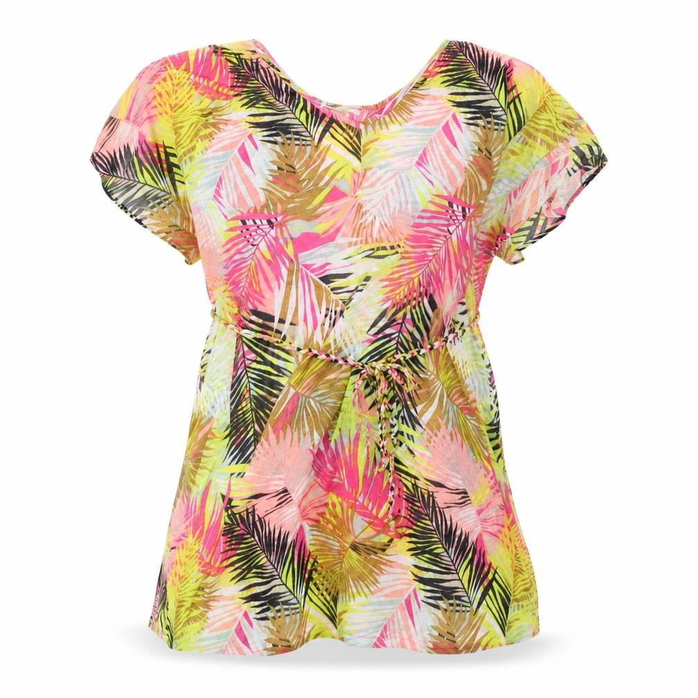 Front view of H&M Women's Multicoloured Tropical Tunic Blouse XS