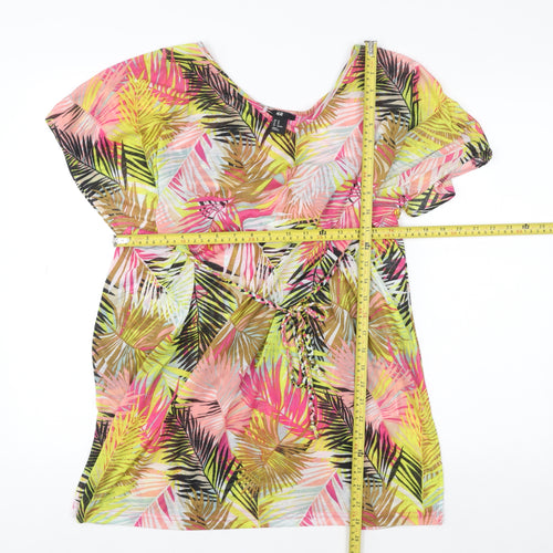H&M Women's Multicoloured Tropical Tunic Blouse XS