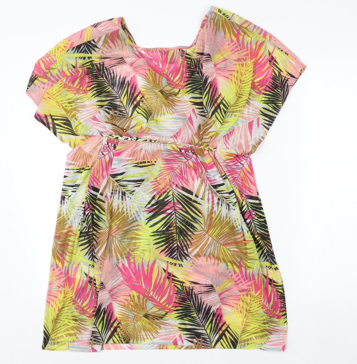 H&M Women's Multicoloured Tropical Tunic Blouse XS