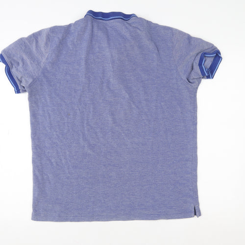 Dunnes Stores Men's Blue Cotton Blend Polo Shirt Size L