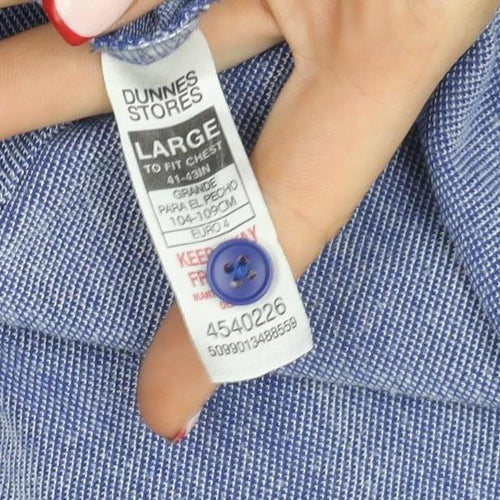 Dunnes Stores Men's Blue Cotton Blend Polo Shirt Size L