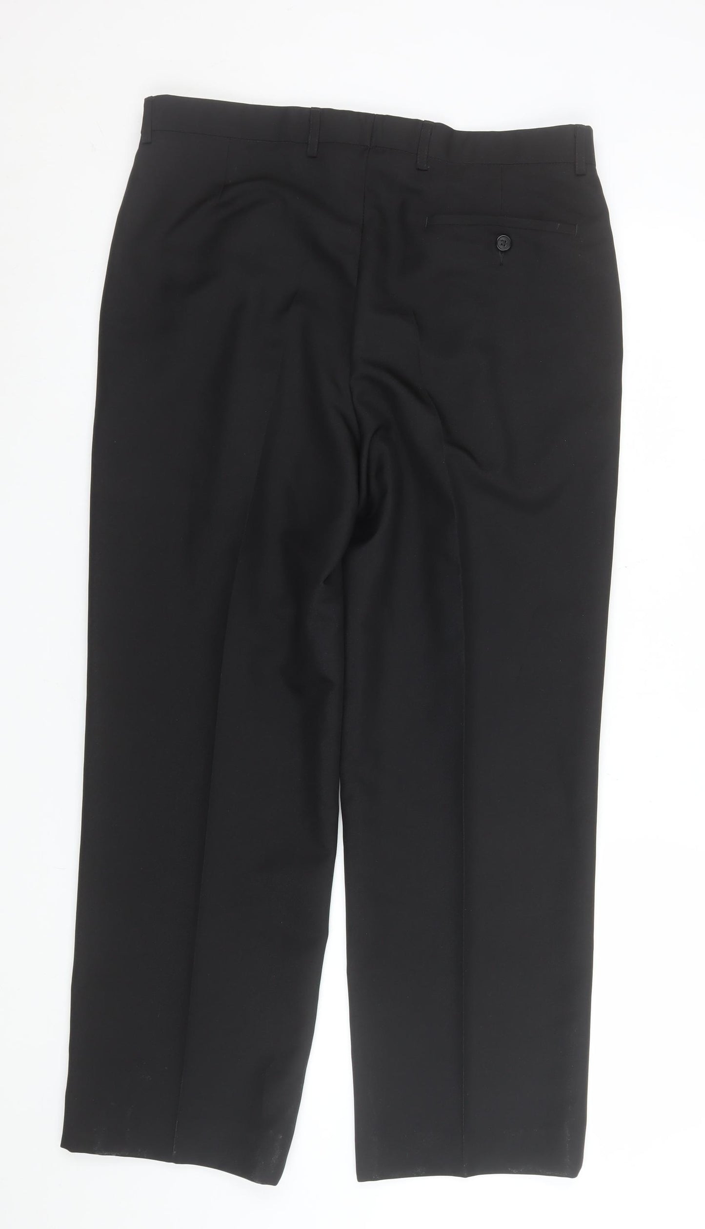 Marks and Spencer Men’s Black 34W 31L Pleated Dress Pants Trousers