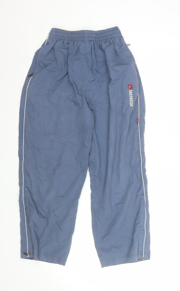Lacrosse Boys Blue Jogger Style Trousers 8 Years Elastic Waist Zip Pockets